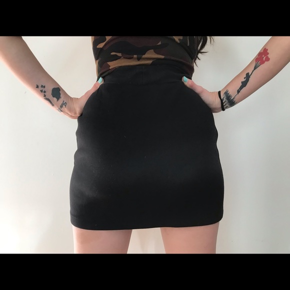 Black Mini Skirt with Stripes - Picture 5 of 5